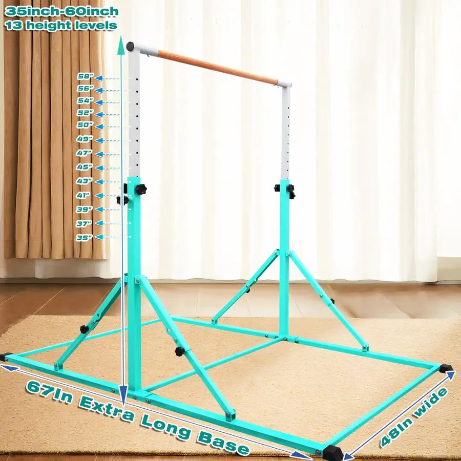 XMSJ Foldable Gymnastics Bar for Kids Adjustable Kip Bar