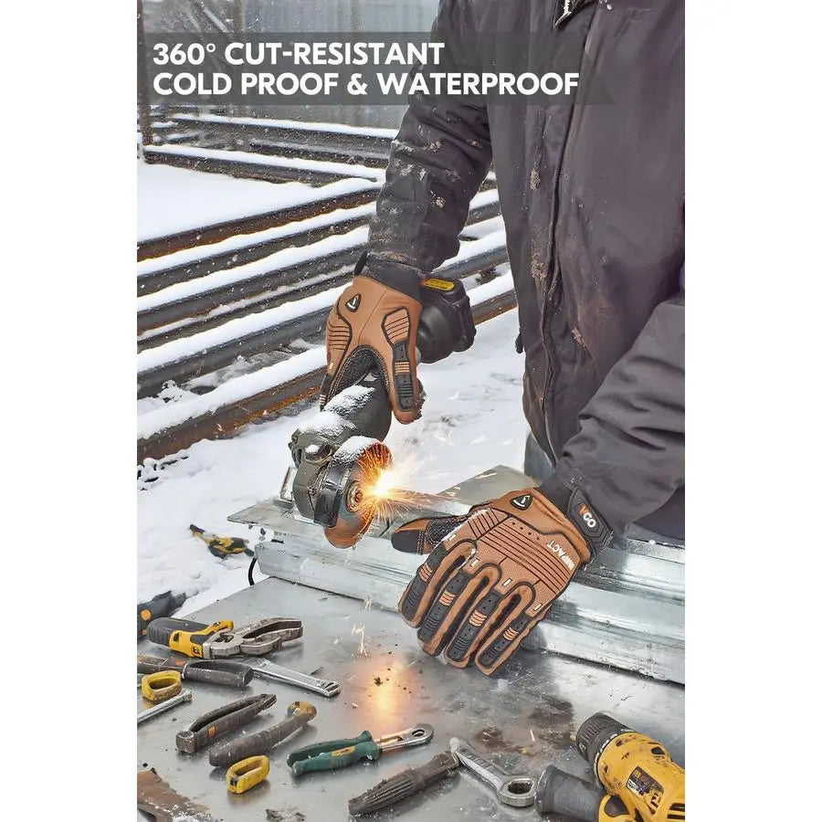 XMSJ Winter Cut-Resistant Work Gloves EN388 Level 3 ANSI A3
