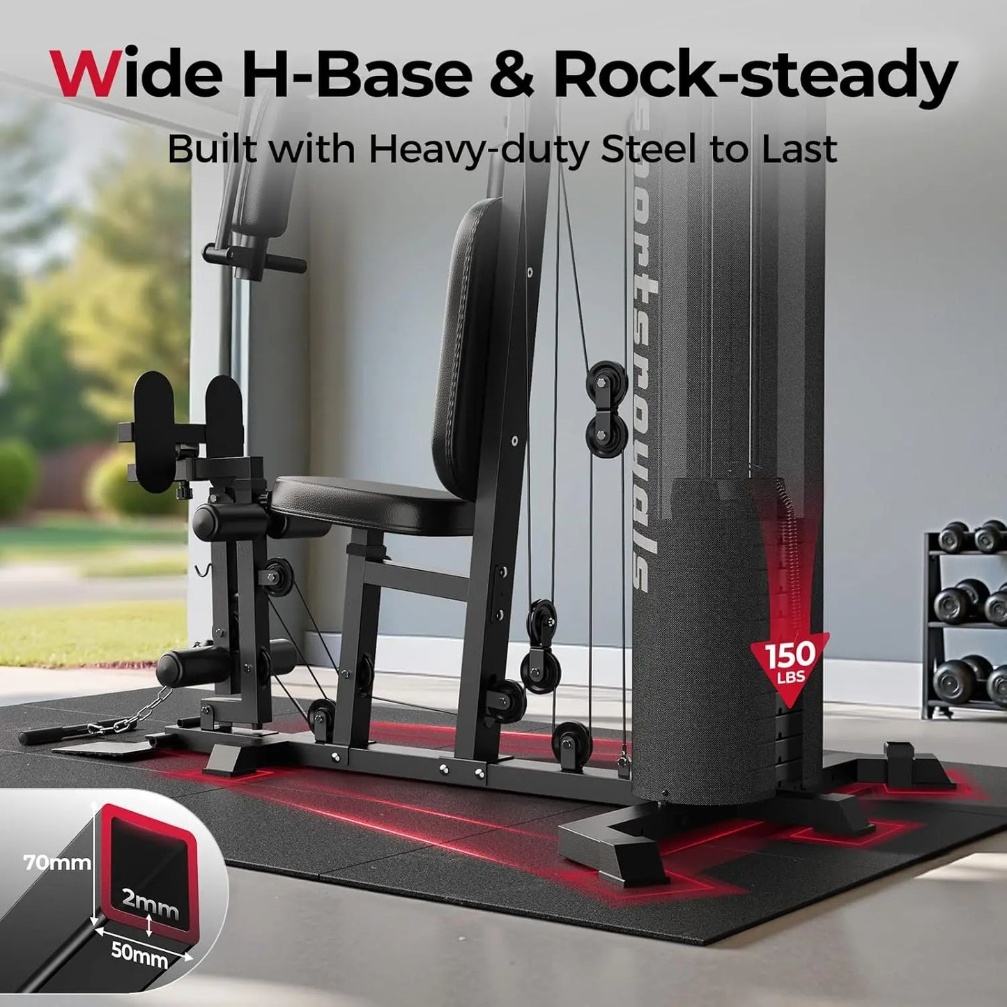 FED Fitness Home Gym Equipment With 150LBS Weight Stack