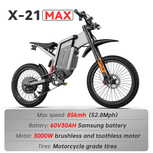 EKX X21 Max Electric Motorcycles 3000W Brushless Gearless Motors