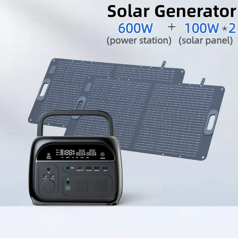 Cakosimo 600W LiFePO4 Solar Portable Power Station for Camping