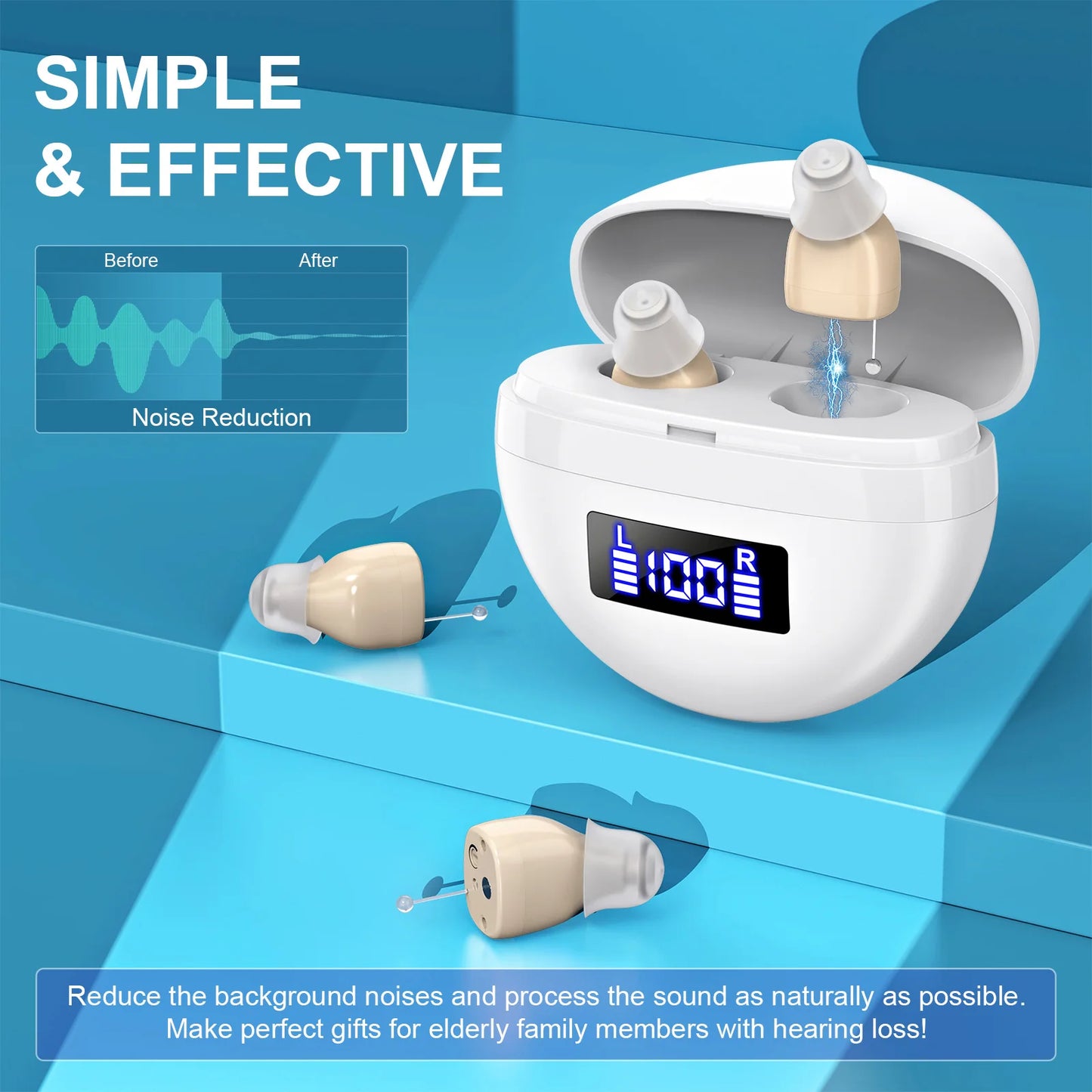 KFCOPTEE Mini In Ear Hearing Amplifier With Adjustable Volume