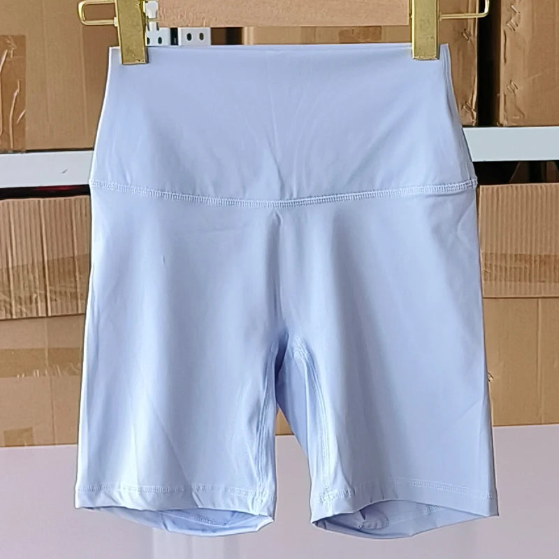 Nylon Elastane Women's Yoga Shorts High Waist Slim Fit