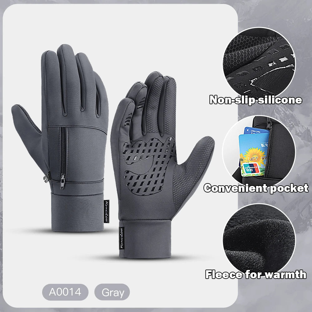 Fezrgea Winter Touchscreen Gloves Waterproof Windproof Warm Cycling