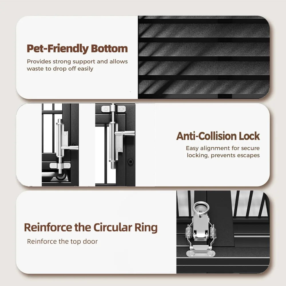 Indestructible Heavy Duty Extra Large Dog Crate for Anxious Dogs