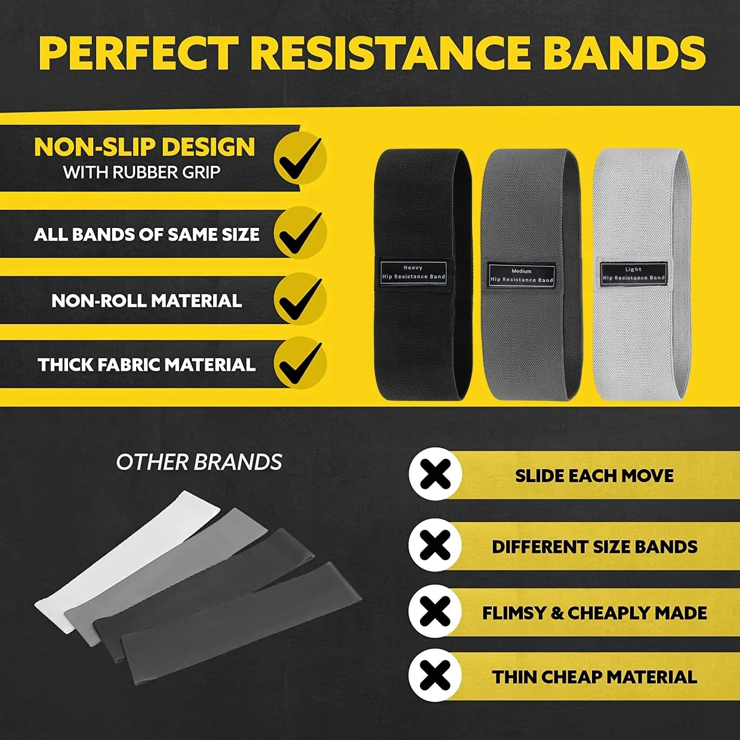 Glute Thigh Elastic Workout Bands for Resistance Training