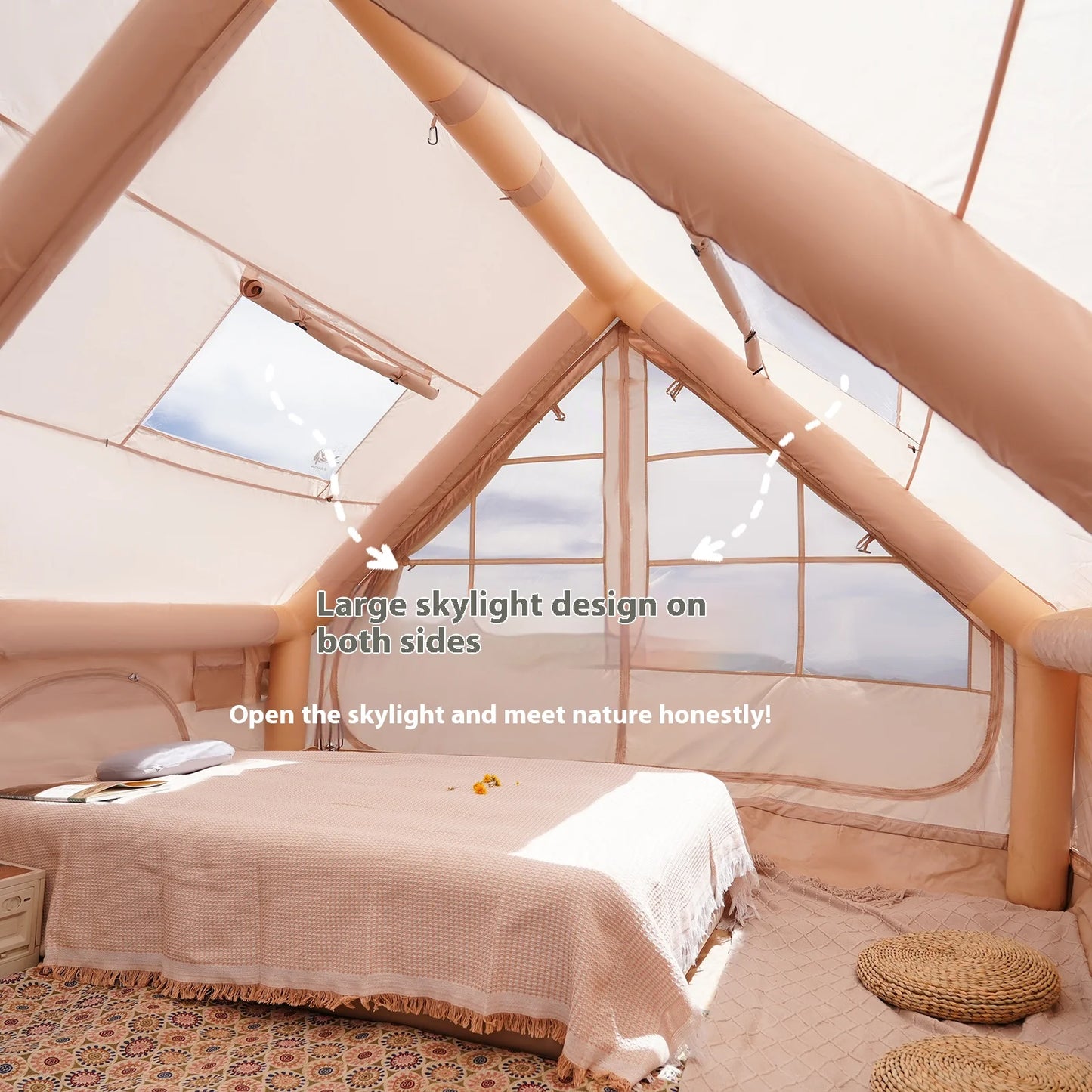 Pakicetus Inflatable Family Camping Tent 4 To 8 Person Luxury