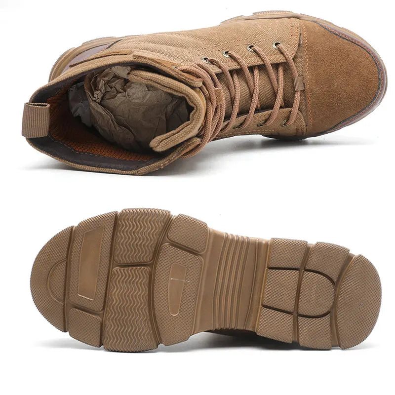 SUADEX Steel Toe Work Boots For Men Desert Safety Shoes