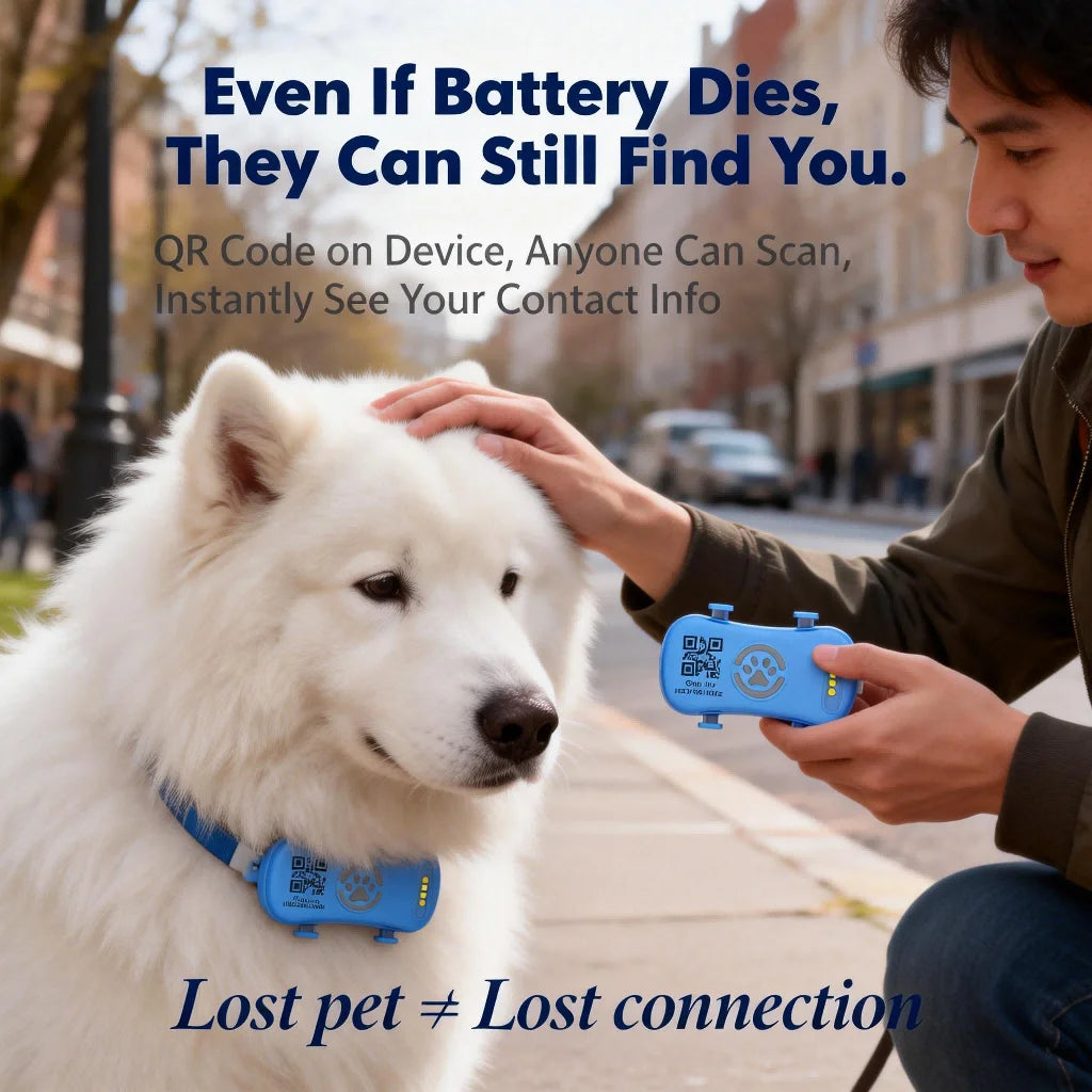 WANWAYTECH GPS Pet Tracker Real Time Tracking QR Code for Dogs and Cats