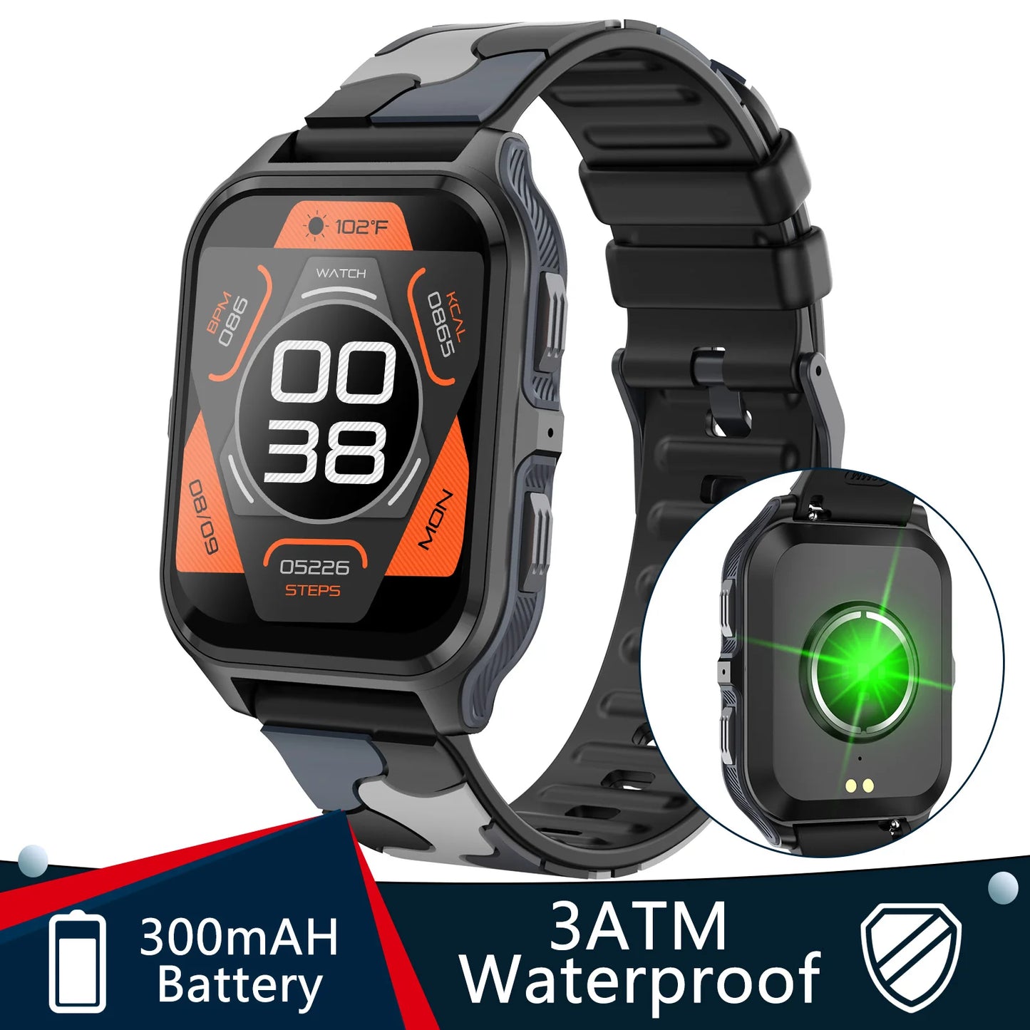 LaNikar Smart Watch 3ATM Waterproof Heart Rate SpO2 BP HD Calls