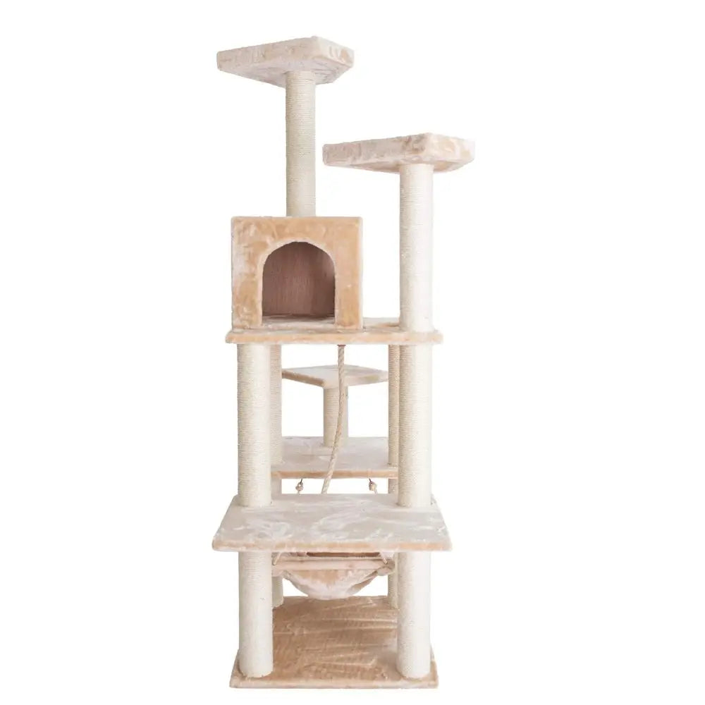 A7202 Real Wood Cat Tree For Multi-Level Climbing Design US Origin