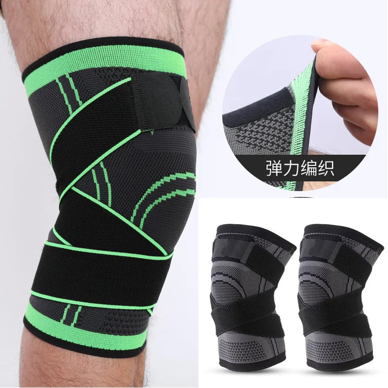 NEW 1PC Sports Kneepad Men Pressurized Elastic Knee Pads Support Fitness Running Gear Basketball Volleyball Brace Protector