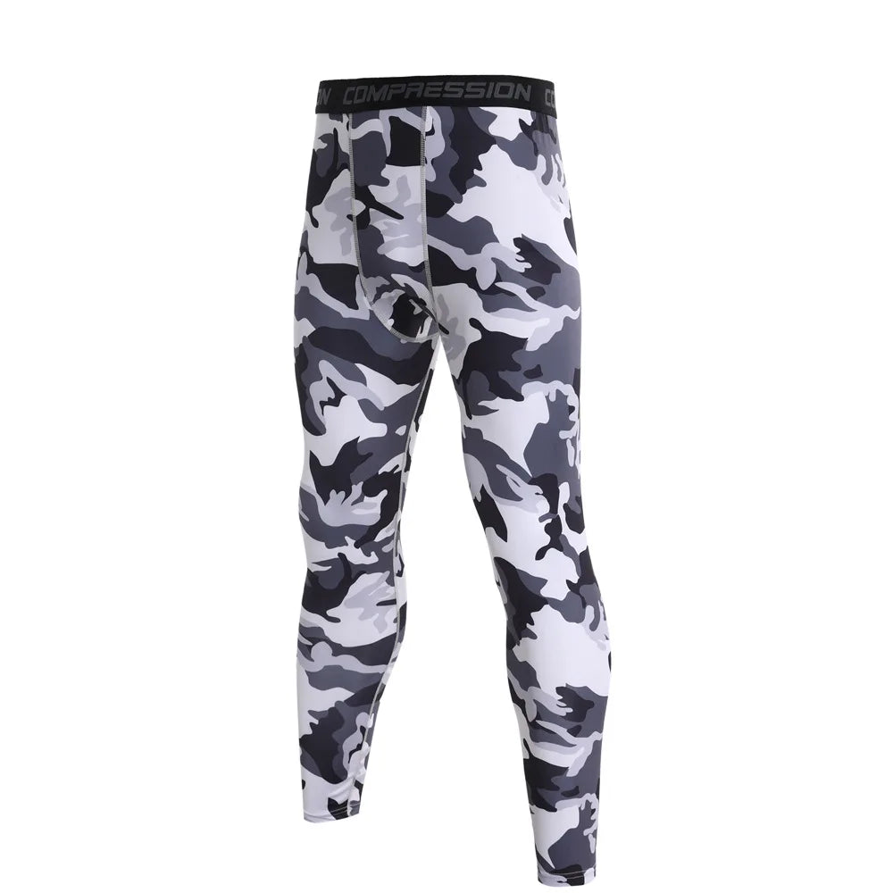 Men Camouflage Running Leggings Quick Dry Training Tights