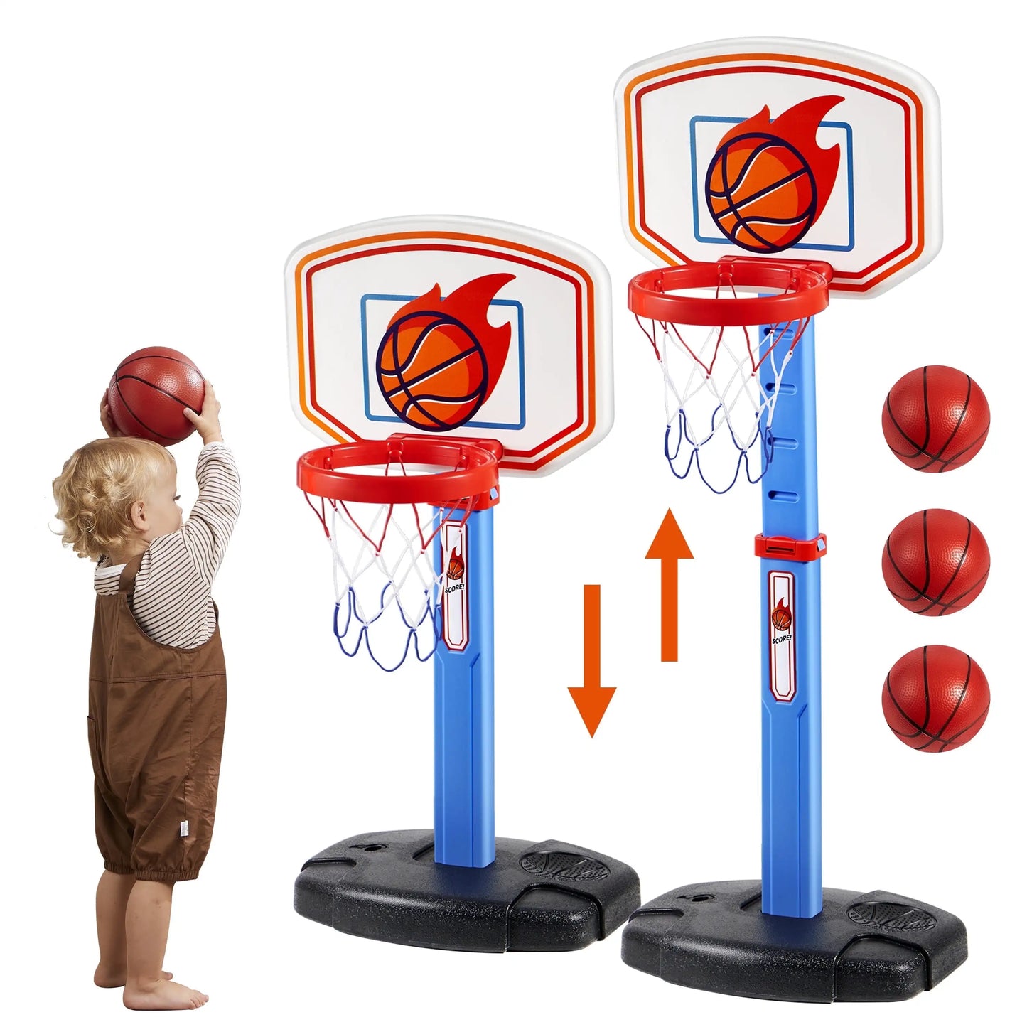 Joyfy Toddler Indoor Basketball Hoop Set With 4 Balls