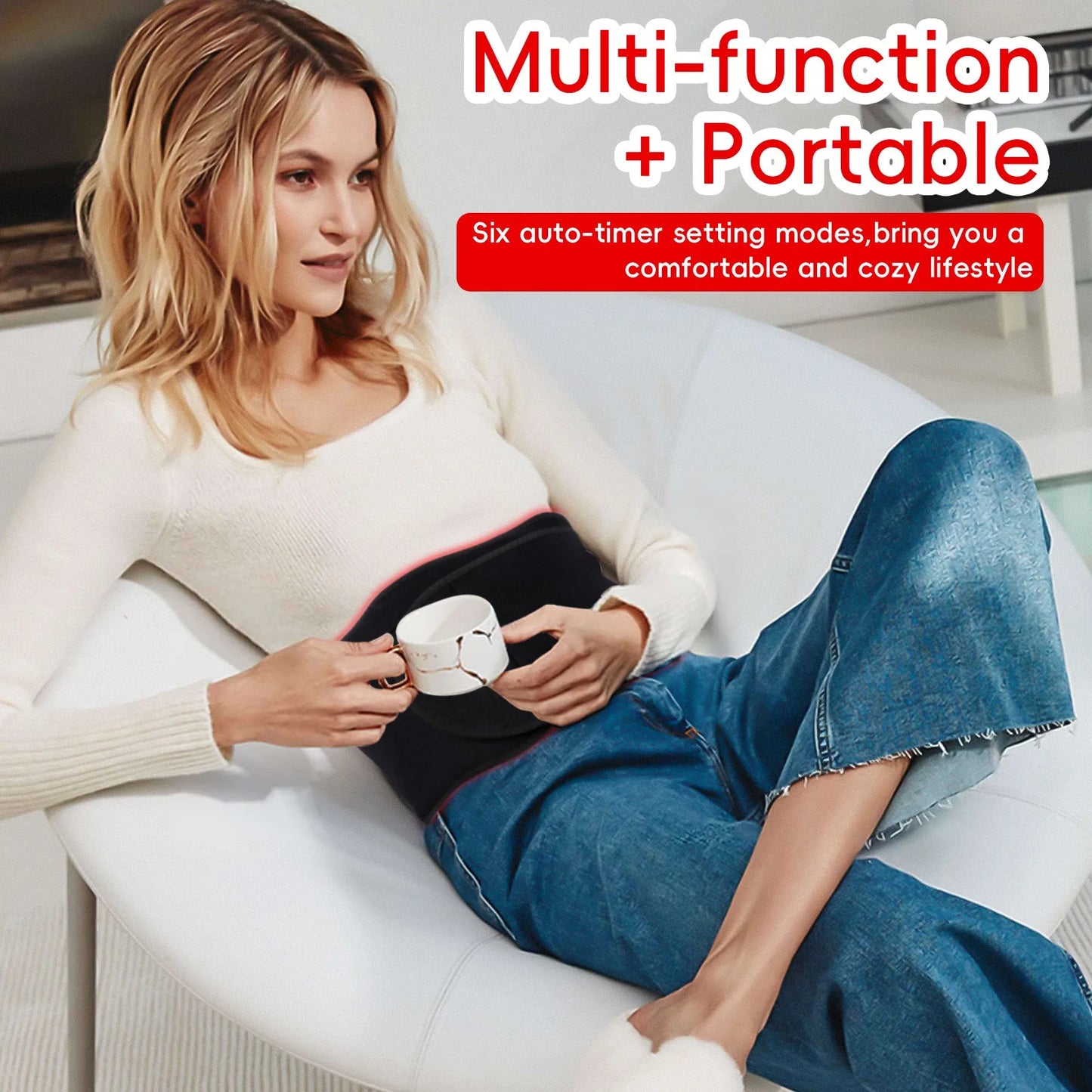Light Therapy Heated Massage Belt For Back Shoulder Pain Relief
