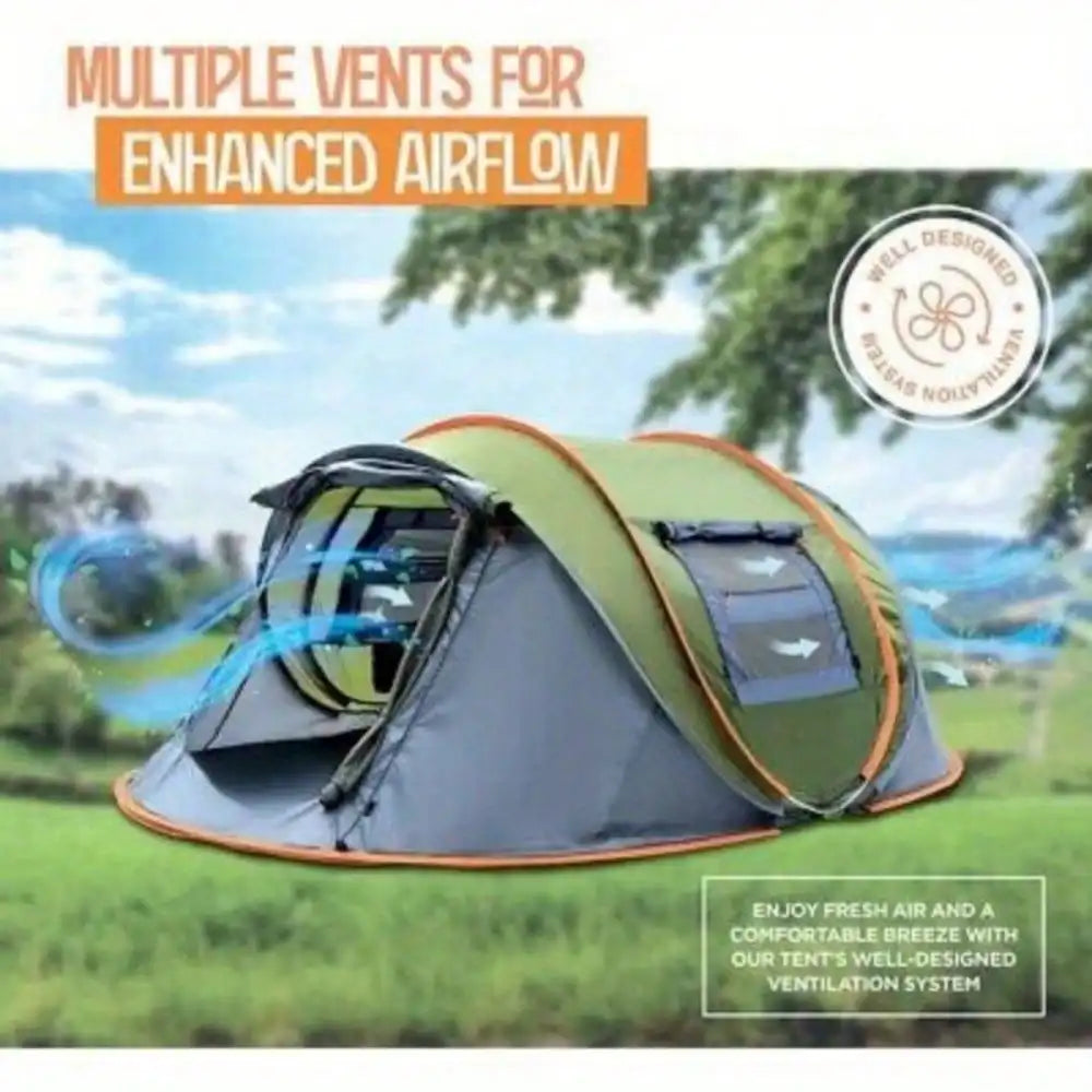 Camping Tent Pop Up With Two Doors UPF50 Plus Waterproof