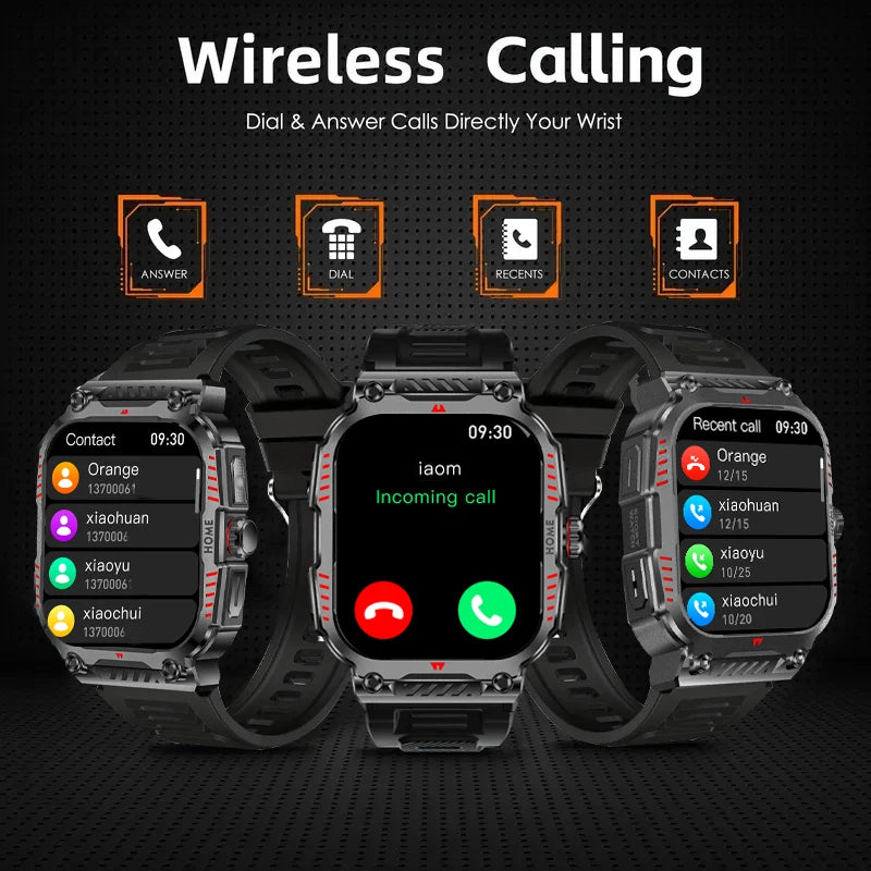W&O X7 Plus Sports Smart Watch With LED Flashlight