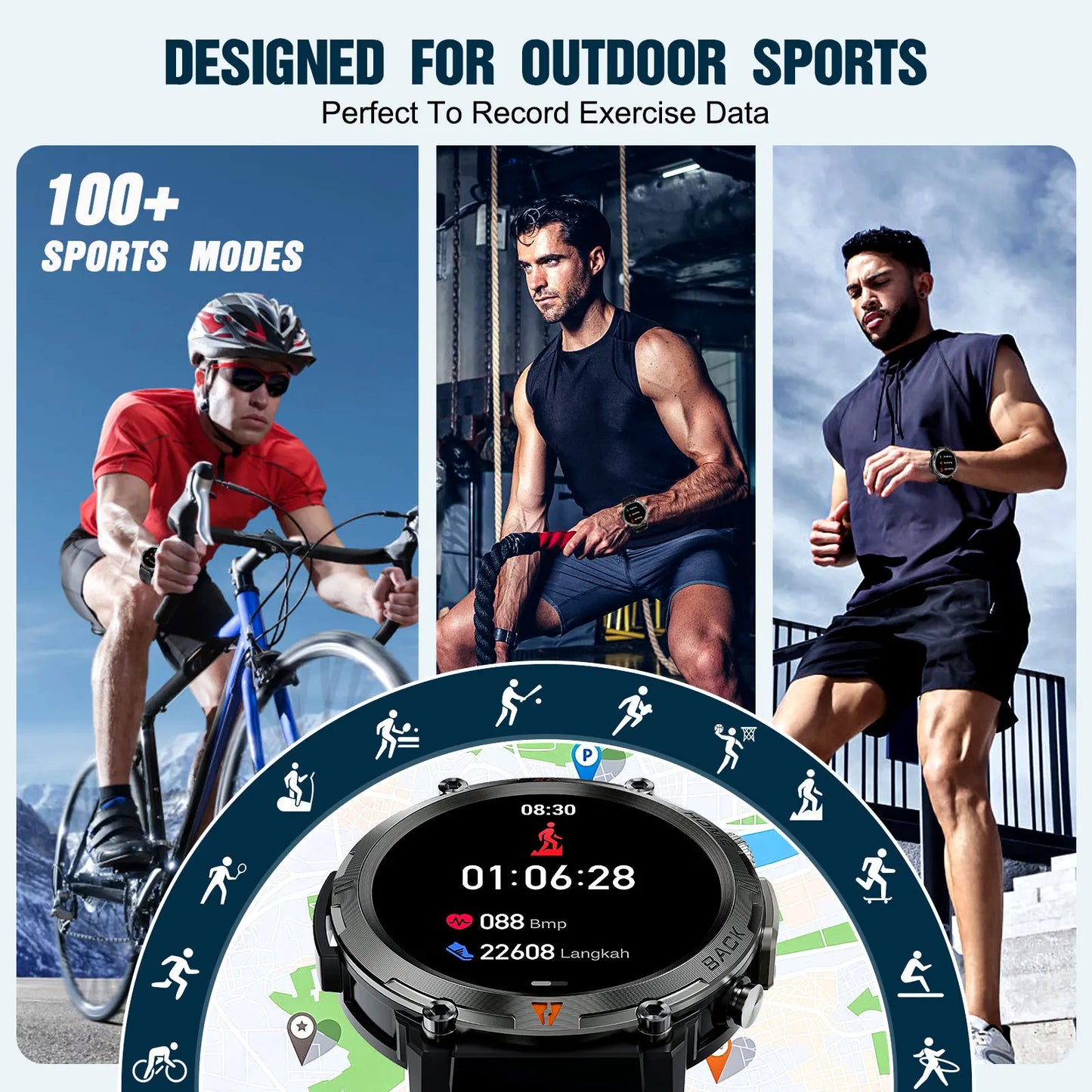 LaNikar KE3 Bluetooth Call Smart Watch Men With Touch Screen