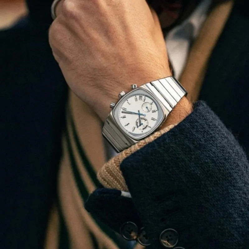 CILOA Square Stainless Steel Sports Watch For Men Quartz