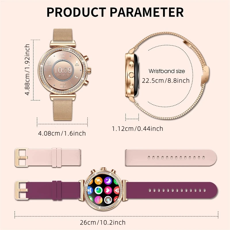INNOFOVO Ladies Smartwatch With Calls And Message Alerts