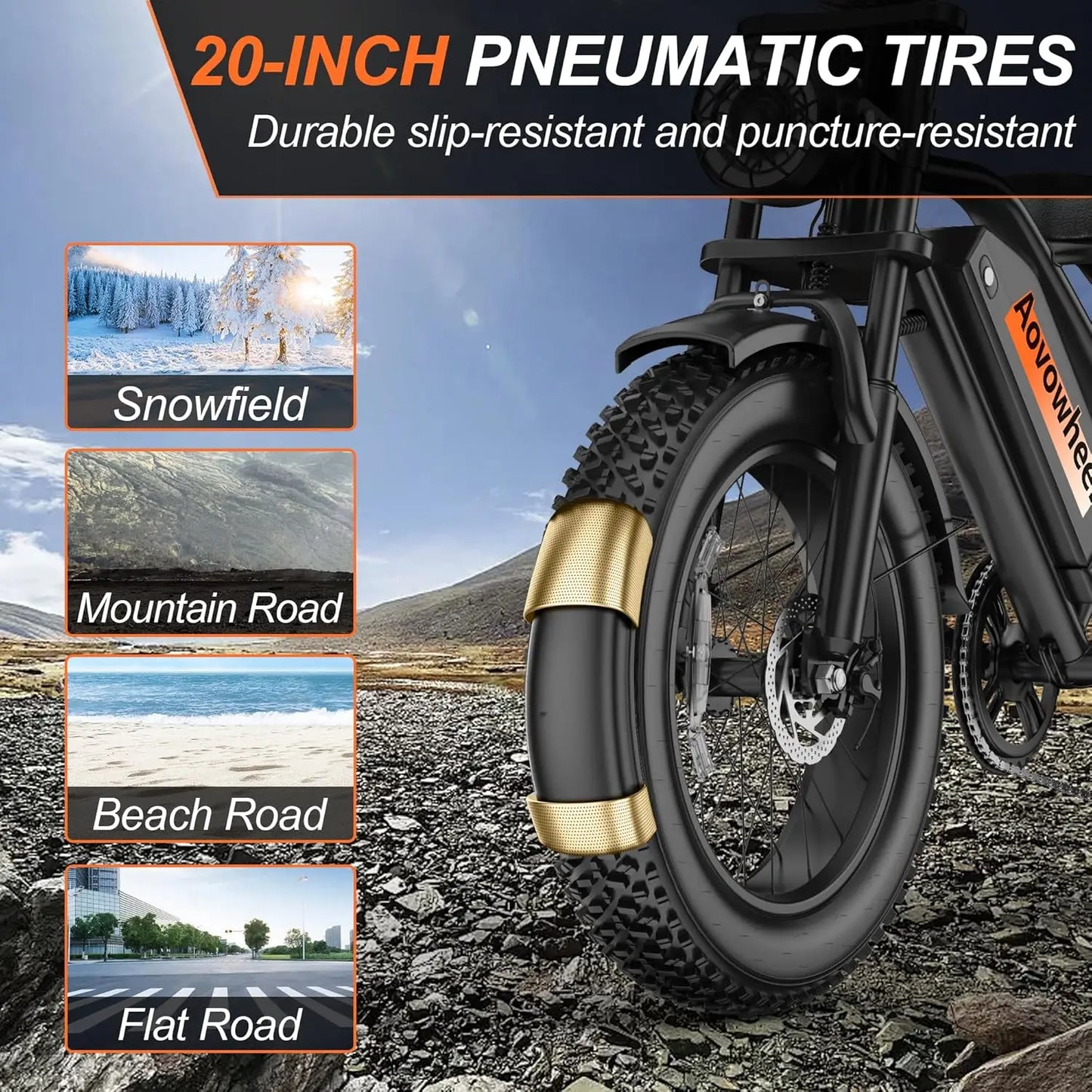 AOVOWHEEL AW2PRO 1500W Electric Fat Tire Bike 31MPH