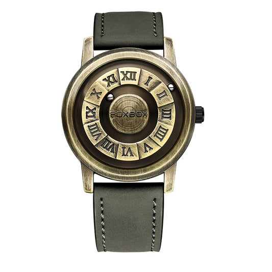 Foxbox Men's Quartz Watch Waterproof Leather Strap