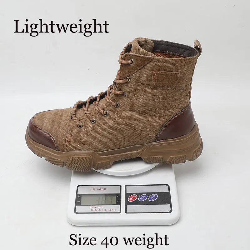 SUADEX Steel Toe Work Boots For Men Desert Safety Shoes