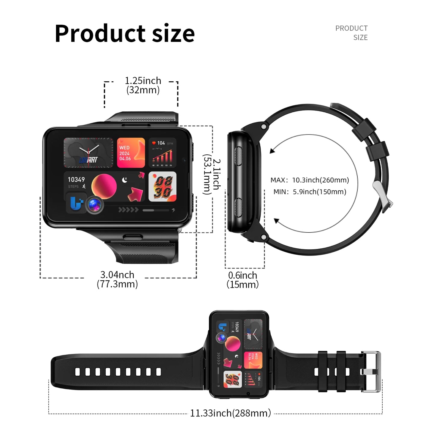 LOKMAT APPLLP MAX Android Smartwatch With 4G And Dual Camera
