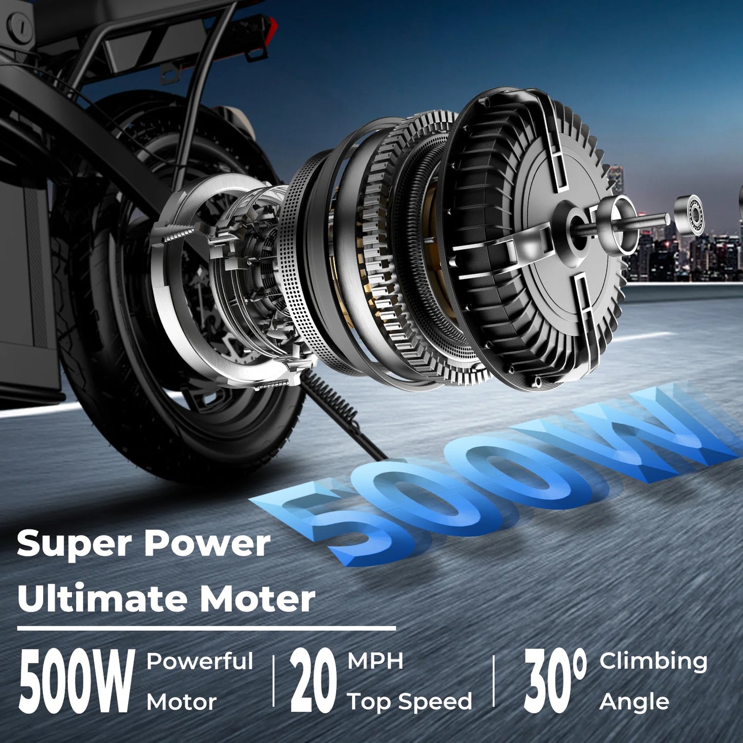 LELEKUAIC 500W Folding Electric Bike With Removable Battery