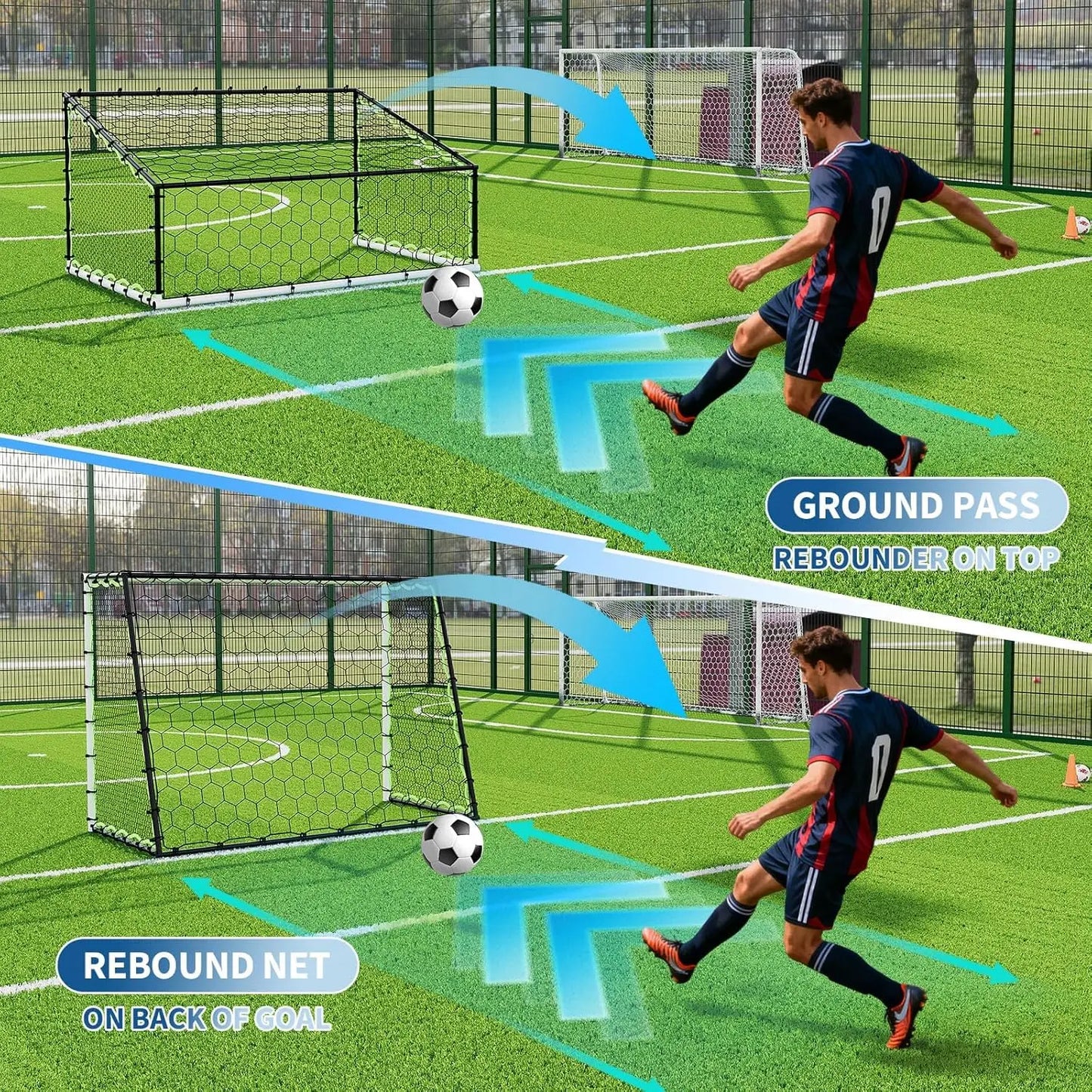 HiMISS 3in1 Soccer Goal Rebounder Net For Training