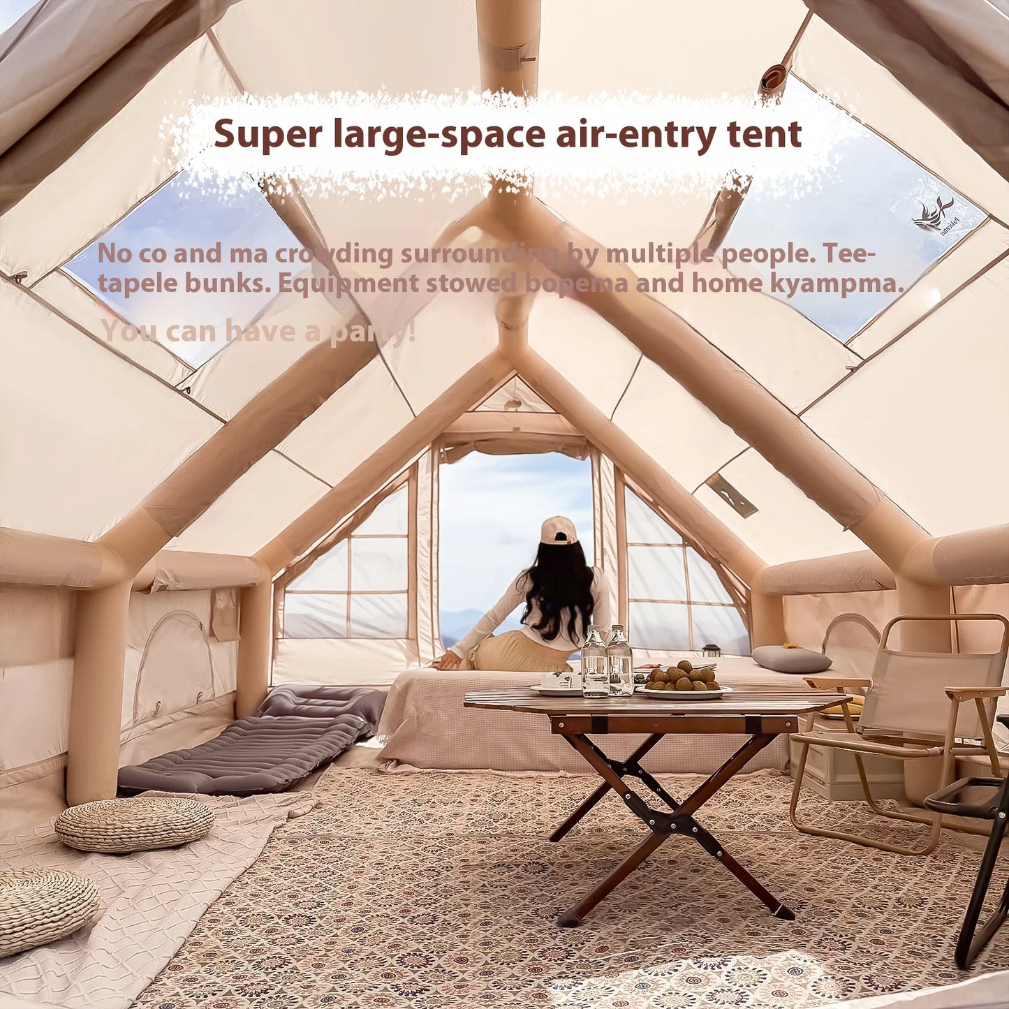 Pakicetus Inflatable Family Camping Tent 4 To 8 Person Luxury