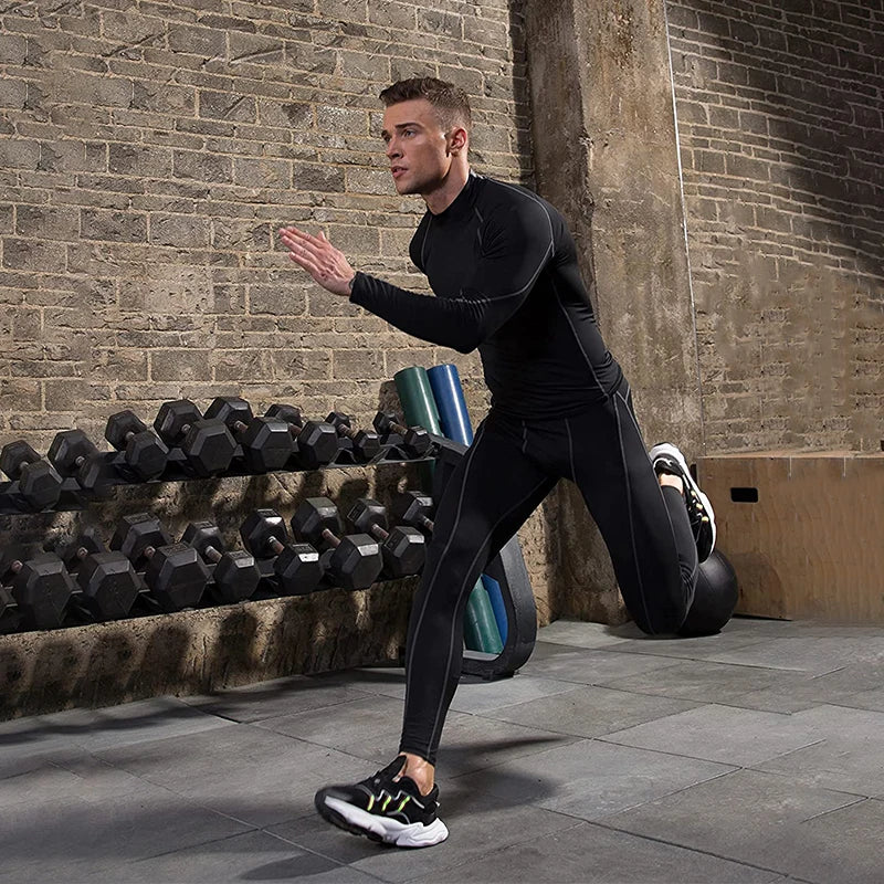 Men Quick Dry Sport T Shirt Long Sleeve Compression Top