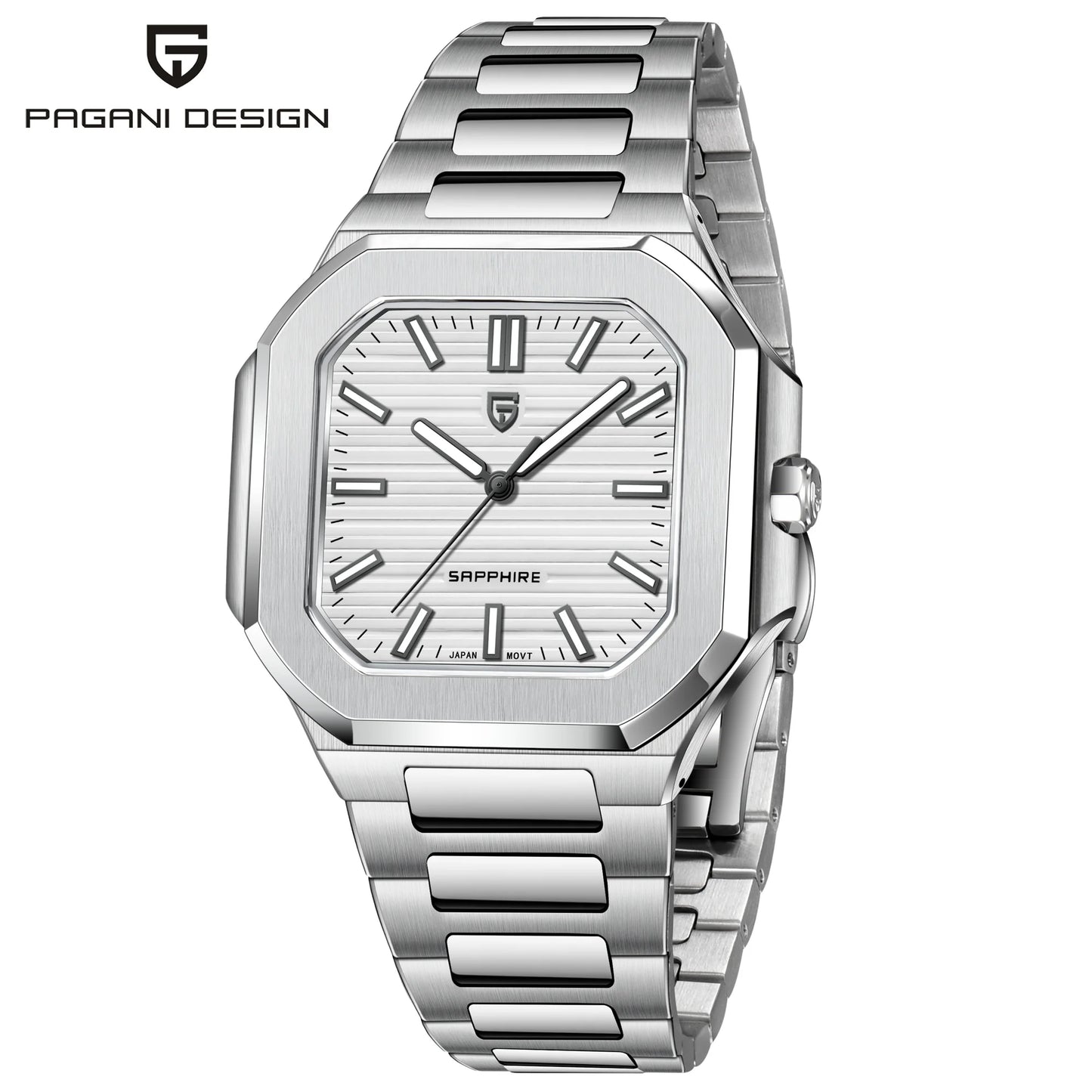 PAGANI DESIGN Men's Quartz Wristwatch Stainless Steel Sapphire Waterproof