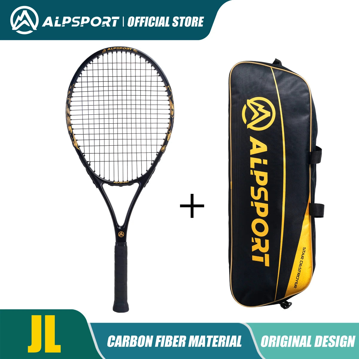 ALPSPORT JL Carbon Fiber Tennis Racket For Students And Teens