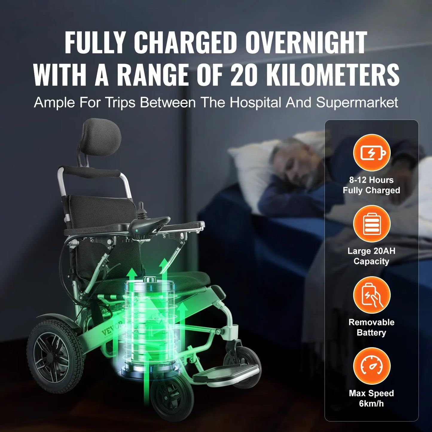 Electric Wheelchair For Adults And Seniors Foldable And Lightweight