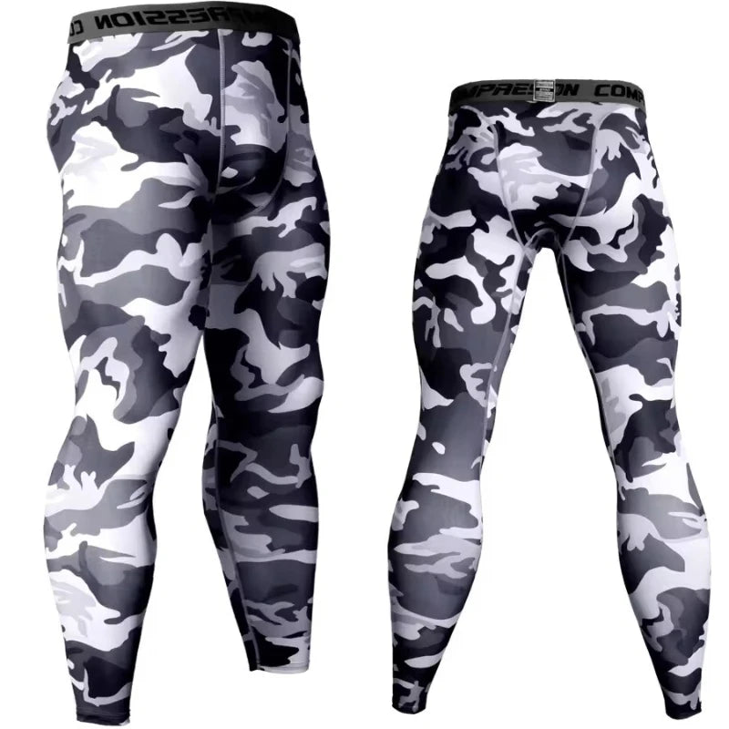 Men Camouflage Running Leggings Quick Dry Training Tights