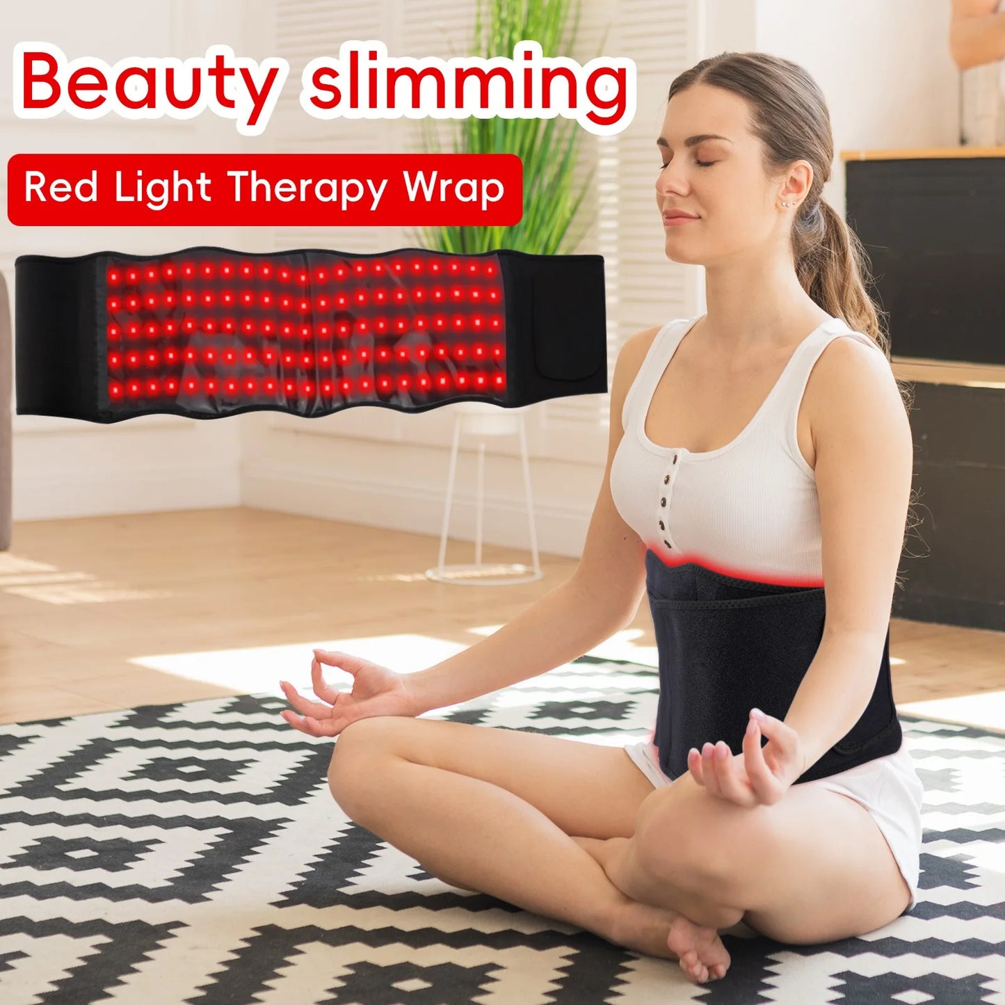 Light Therapy Heated Massage Belt For Back Shoulder Pain Relief