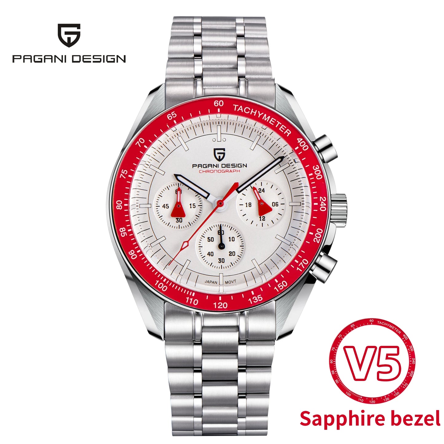 PAGANI DESIGN CK2998 Moon Watch Stainless Steel Chronograph For Men