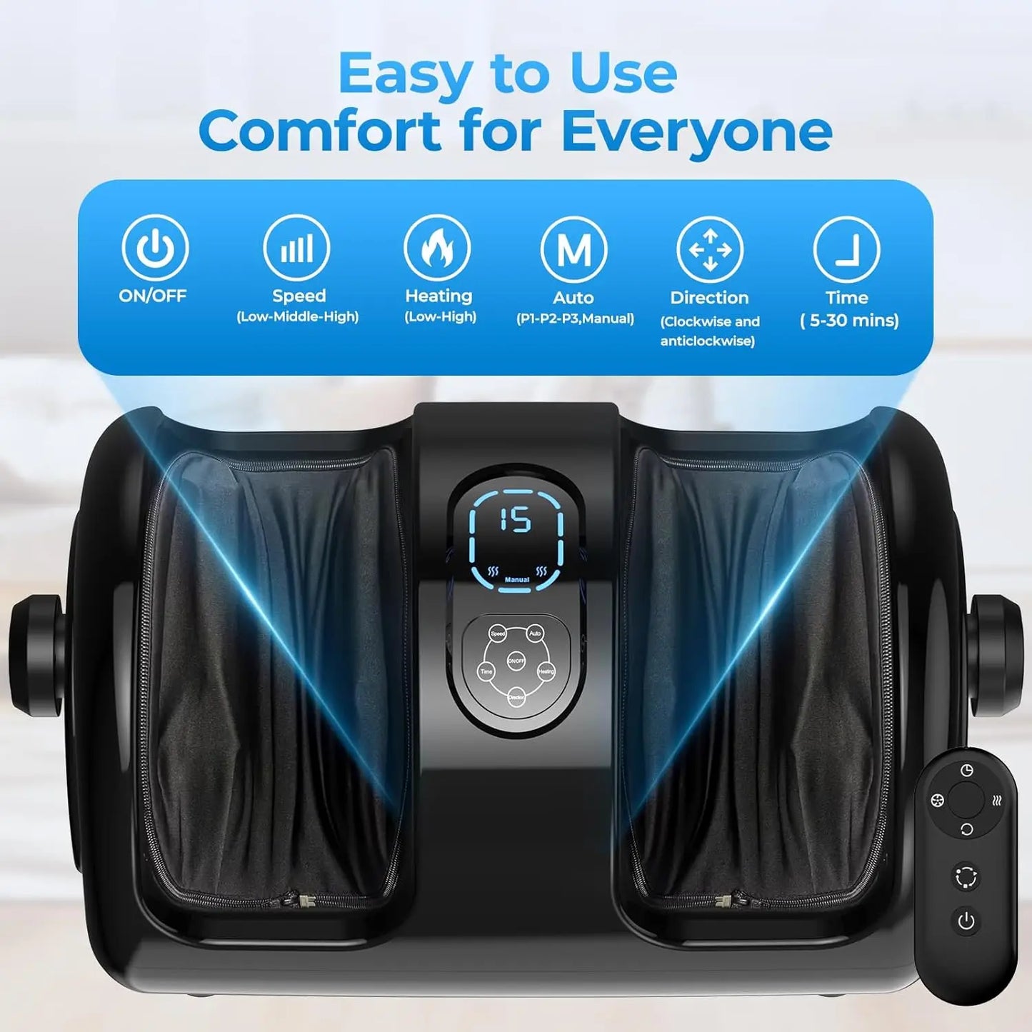 Foot Calf Massager Deep Tissue Shiatsu Heat Kneading