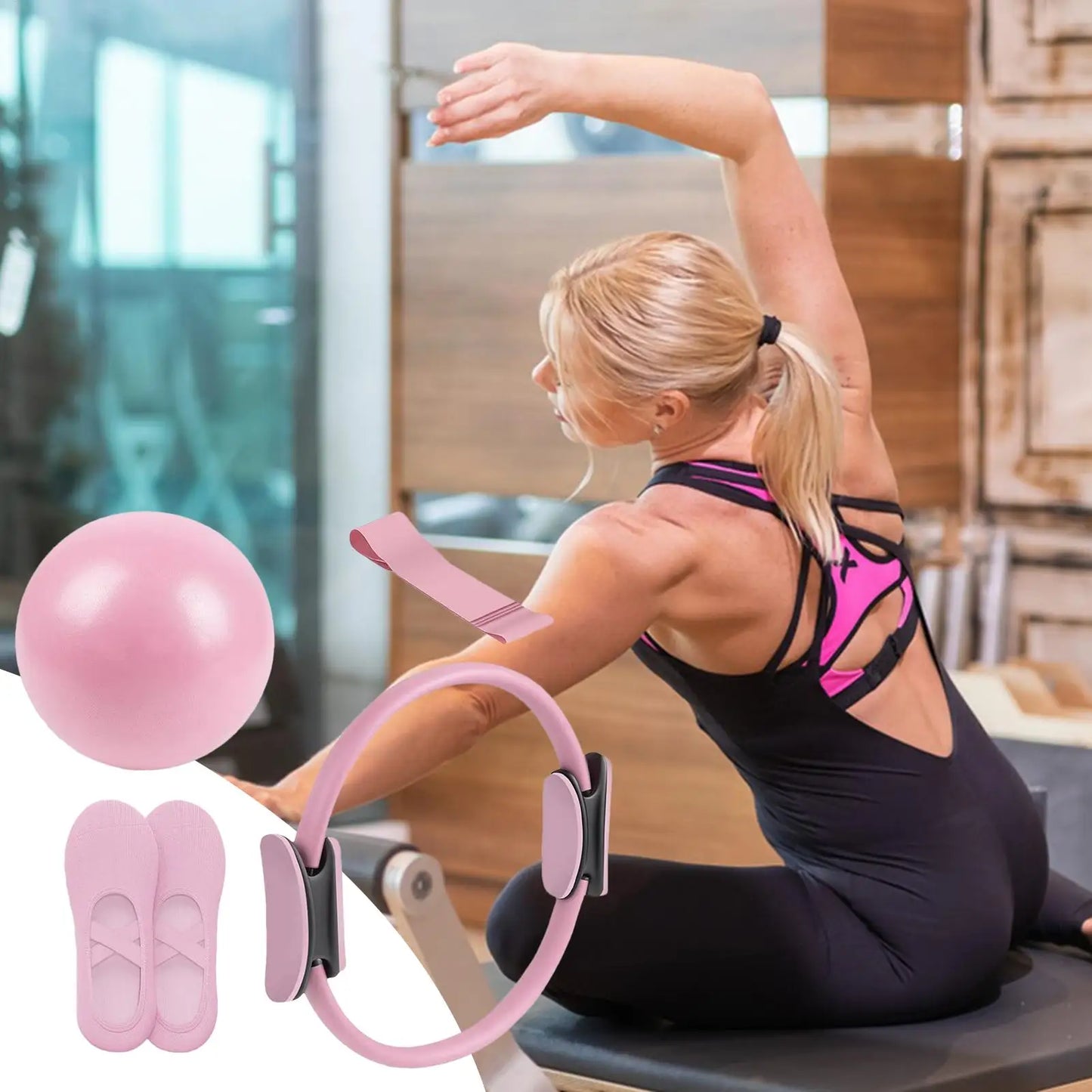 Pilates Ball And Ring Set For Core Fitness