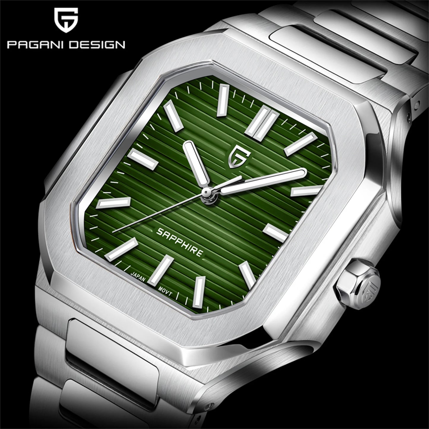 PAGANI DESIGN Men's Quartz Wristwatch Stainless Steel Sapphire Waterproof
