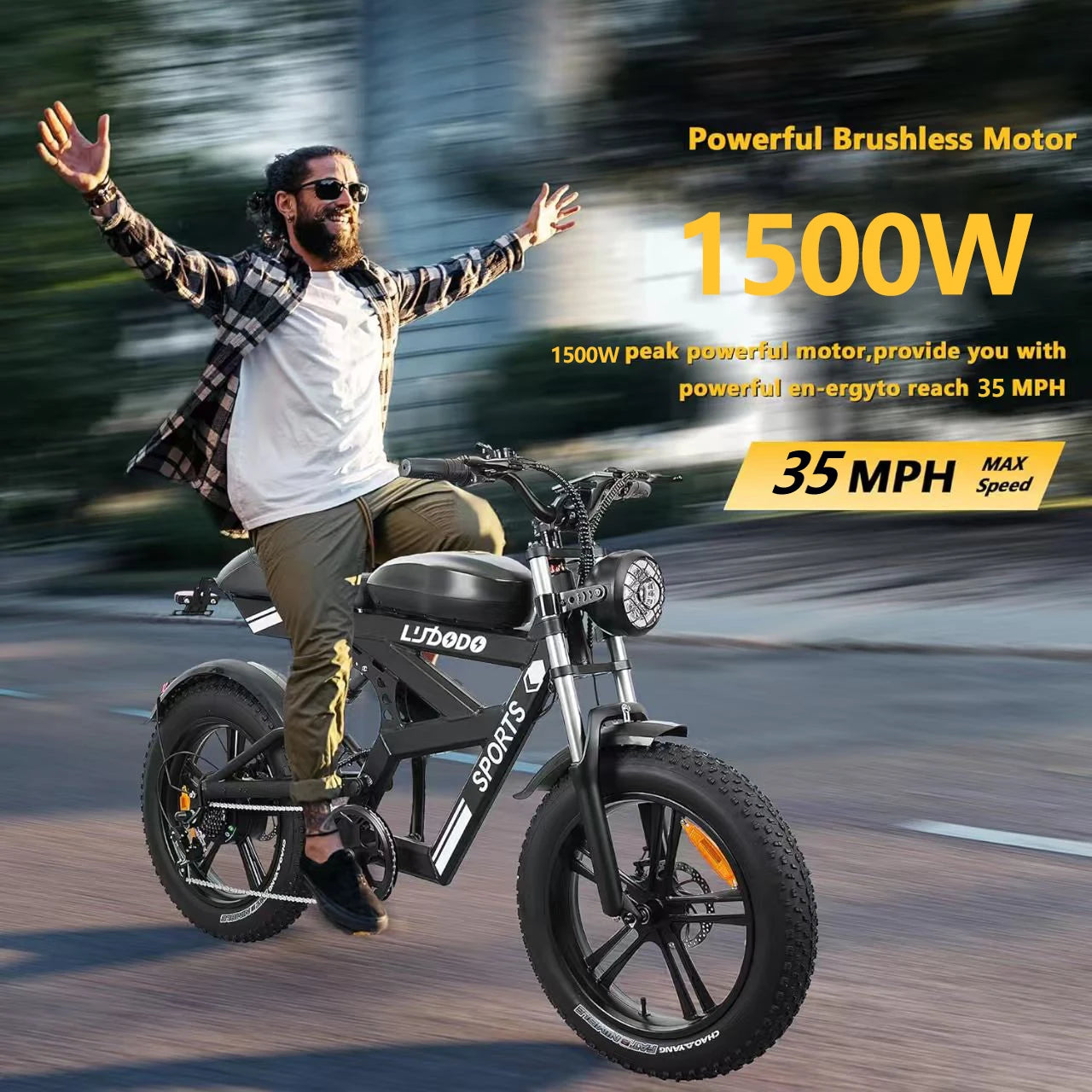 Electric Bike For Adults 1500W Peak 35MPH 48V Battery