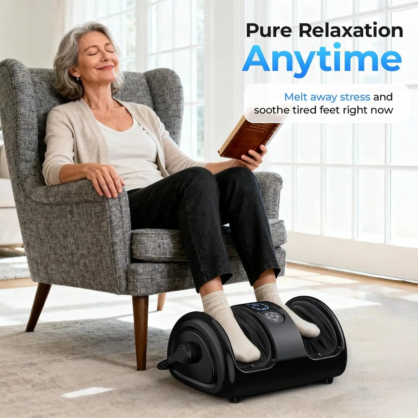 Foot Calf Massager Deep Tissue Shiatsu Heat Kneading