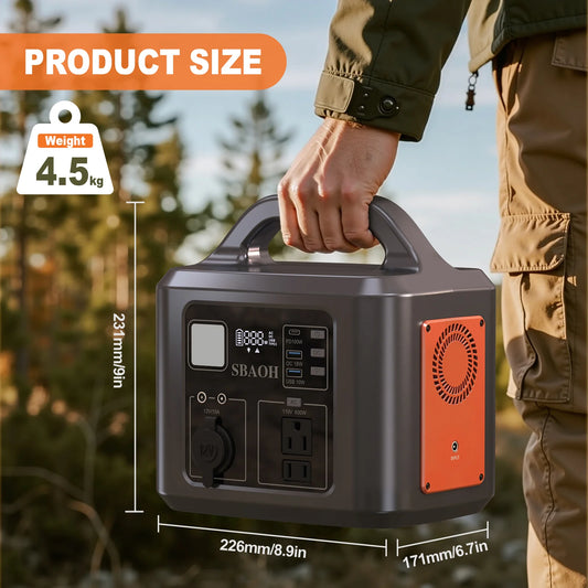 600W 538Wh Solar Generator with AC Outlets/100W PD USB-C/QC3.0/Car Charger for Camping & Emergency Power Backup P605