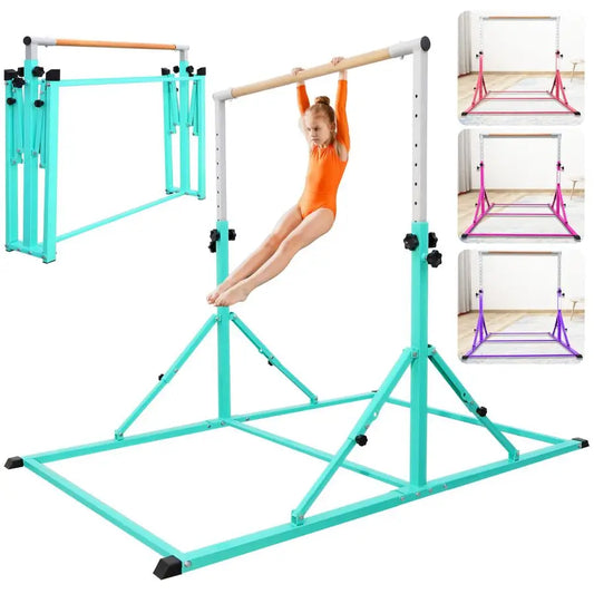 XMSJ Foldable Gymnastics Bar for Kids Adjustable Kip Bar