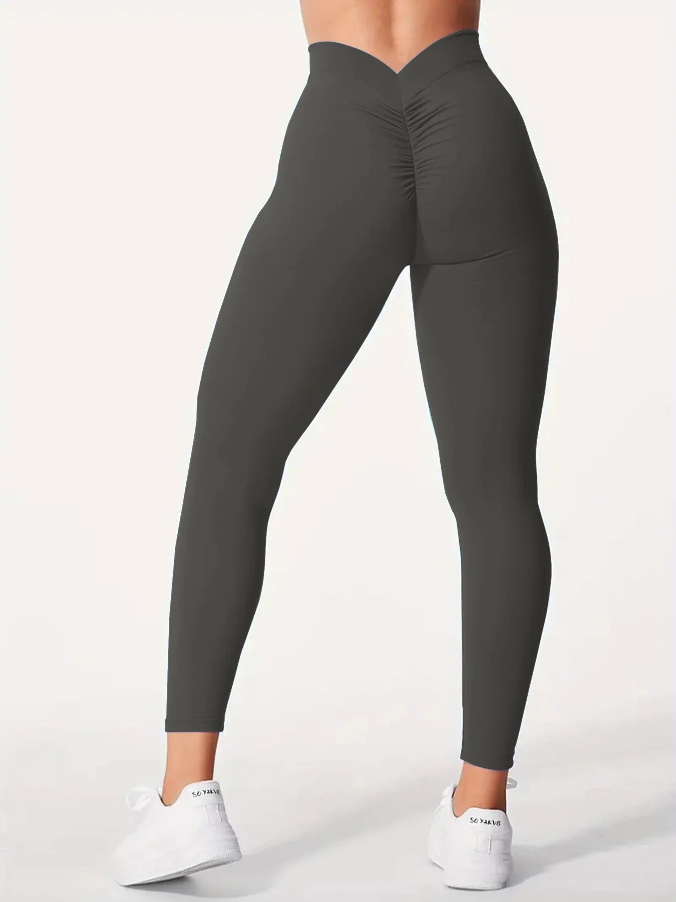 Women's High Waist Cross Over Yoga Leggings With Stretch Fit