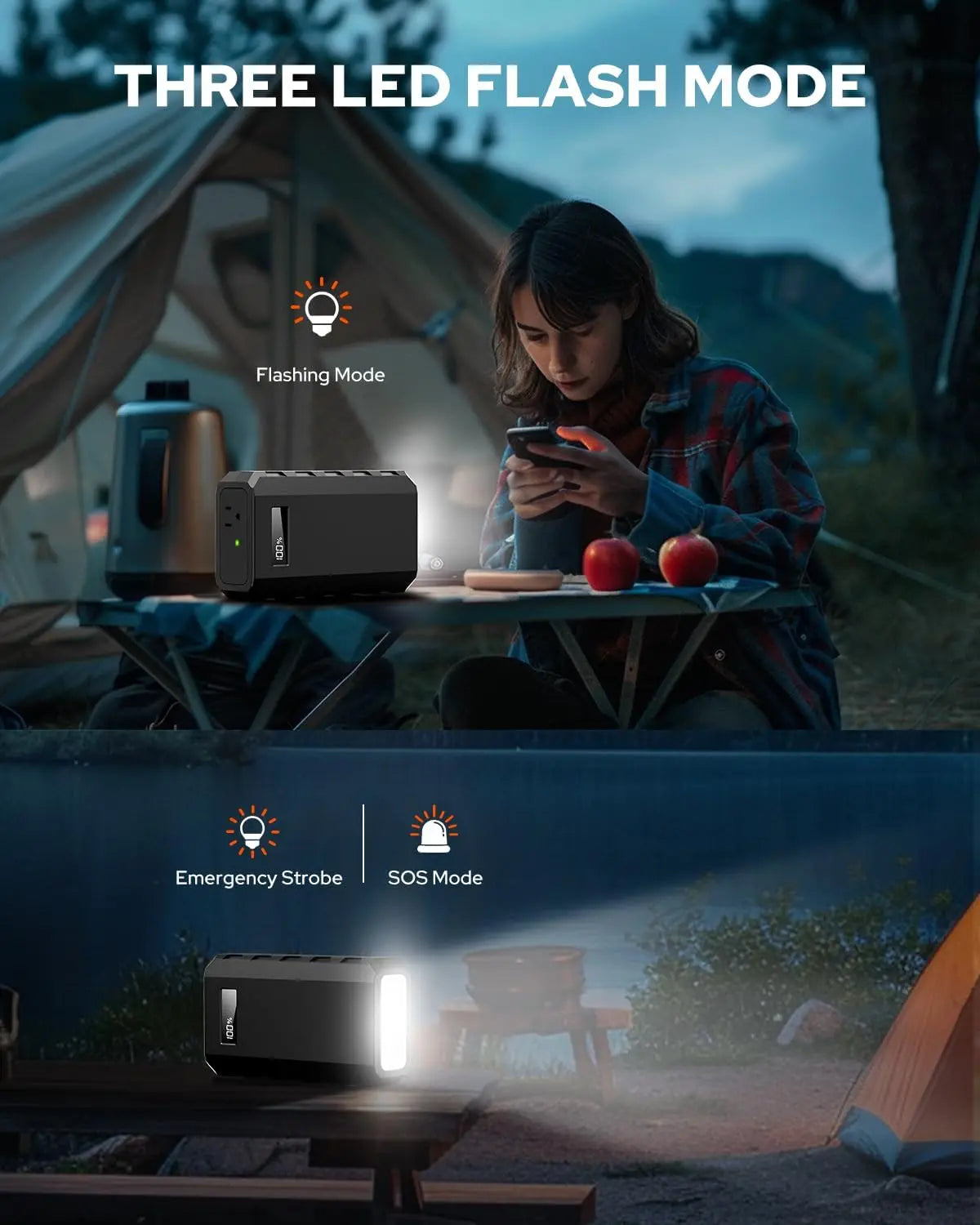 SinKeu Portable Power Bank with AC Outlet,65W/88.8Wh Power Station with QC 3.0 USB/USB-C for Camping Travel Outdoor Home Power