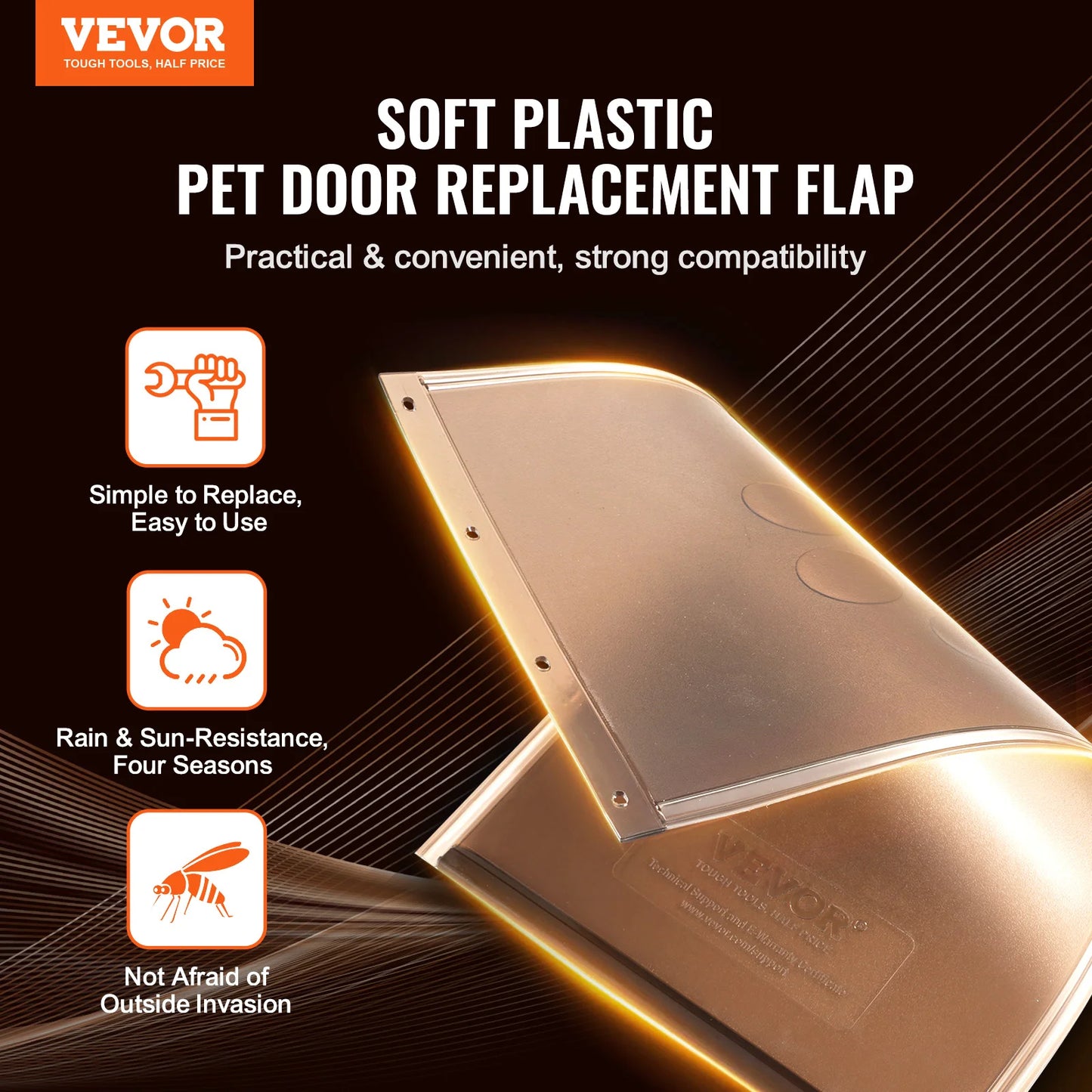 NONEDog Door Pet Door Replacement Flap Magnetic Weatherproof PVC