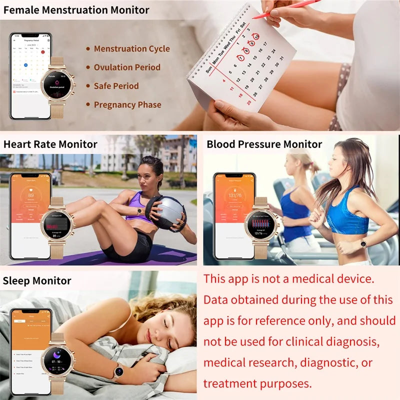 INNOFOVO Ladies Smartwatch With Calls And Message Alerts