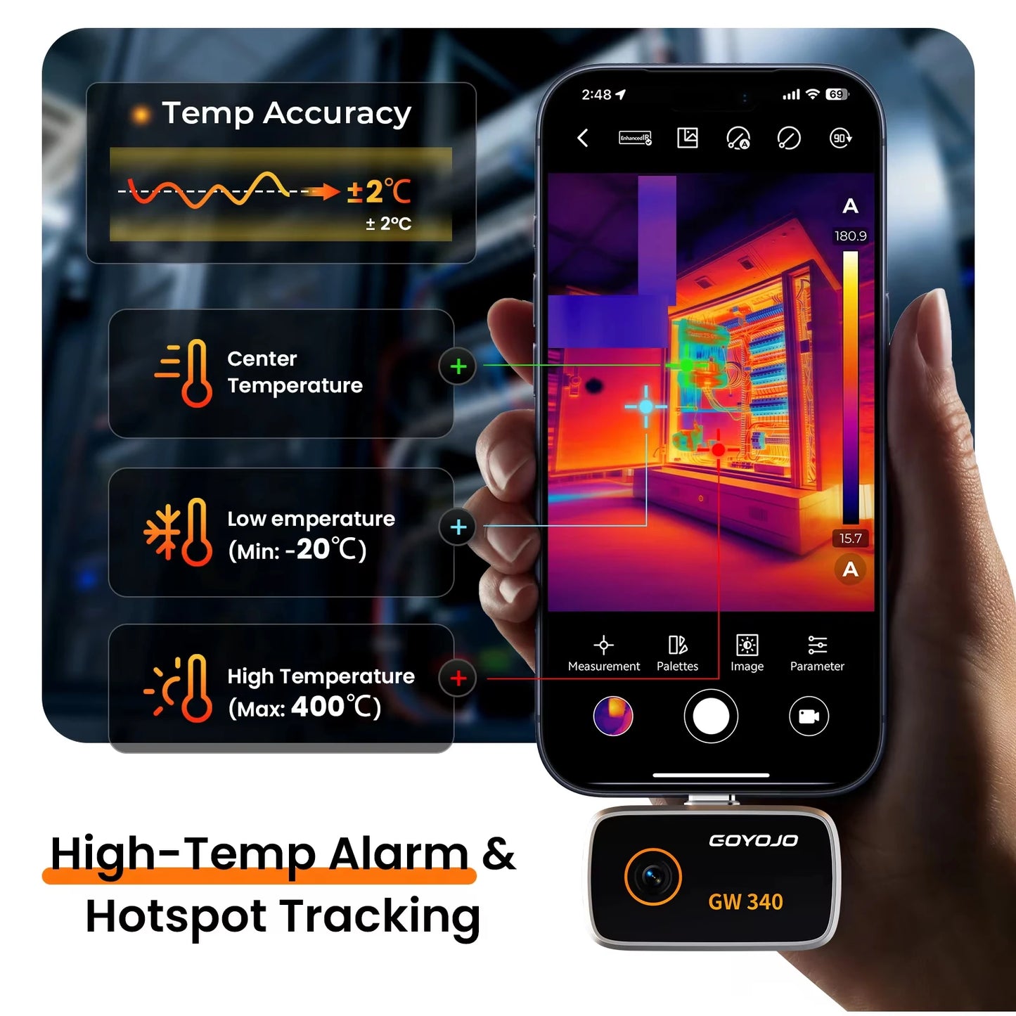 GOYOJO Thermal Camera For iPhone Android Tablets USB C Port